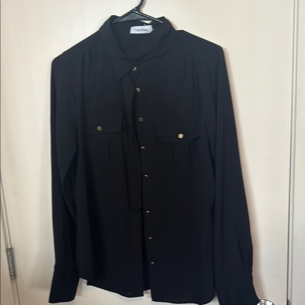 Calvin Klein Black Button-Up Shirt